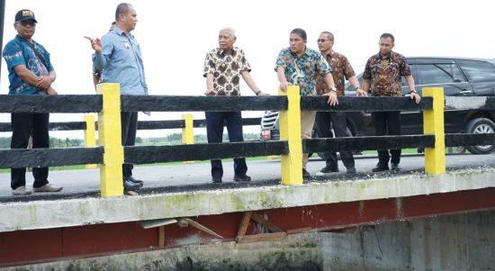 Bupati Tinjau Jembatan di Kecamatan Rawang Panca Arga, Kamis (26/01/2023).
