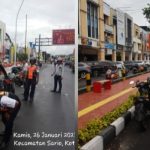Tampak razia kendaraan parkir sembarangan yang dilakukan Dishub Manado di Kecamatan Sario, Kamis (26/1/2-23). Foto: Waldi Mokodompit.
