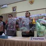 Konfrensi Pers Polres Kotamobagu, Kamis (16/2/2023), terkait kasus pembunuhan anak lima tahun yang dilakukan terduga pelaku pelaku JT alias Jemi warga Desa Inuai. Foto: Miranty Manangin/Bolmong.New