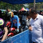 Tampak Wakil bupati Asahan Taufik Zainal Abidin, saat menghadiri Even Ramadhan Drag Bike Trophy Dandim 0208/AS 2023 di Lapangan Pabrik Benang, Minggu (19/03/2023). Foto: Anggi Lubis/bolmong.news
