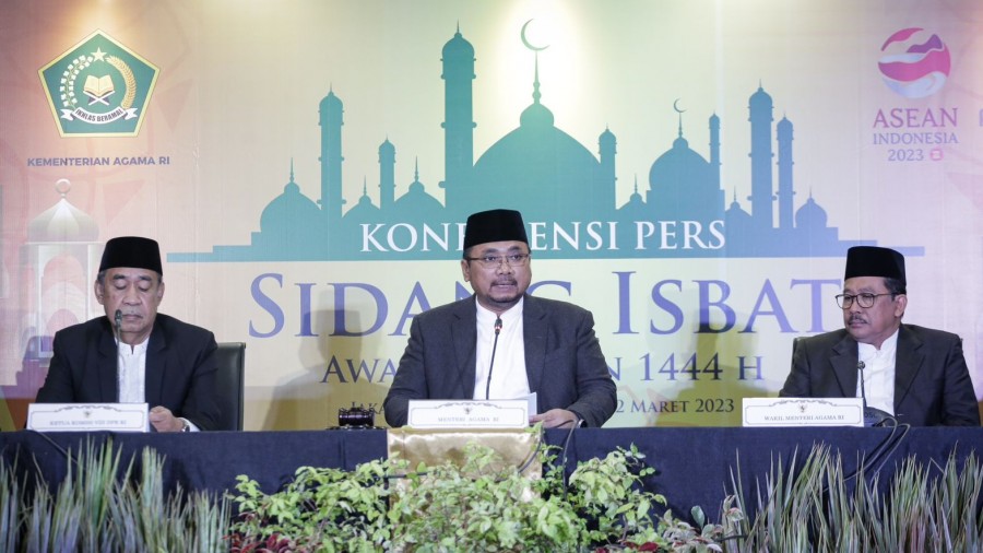 Konferensi Pers Sidang Isbat Awal Ramadan 1444 H/ 2023 M. Foto: dok/kemenag.go.id.