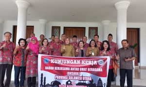 Wali Kota Kotamobagu Tatong Bara bersama BKSAUA Provinsi Sulawesi Utara, Selasa (21/3/2023) di Rumah Dinas Walikota. Foto: Diskominfo Kotamobagu.