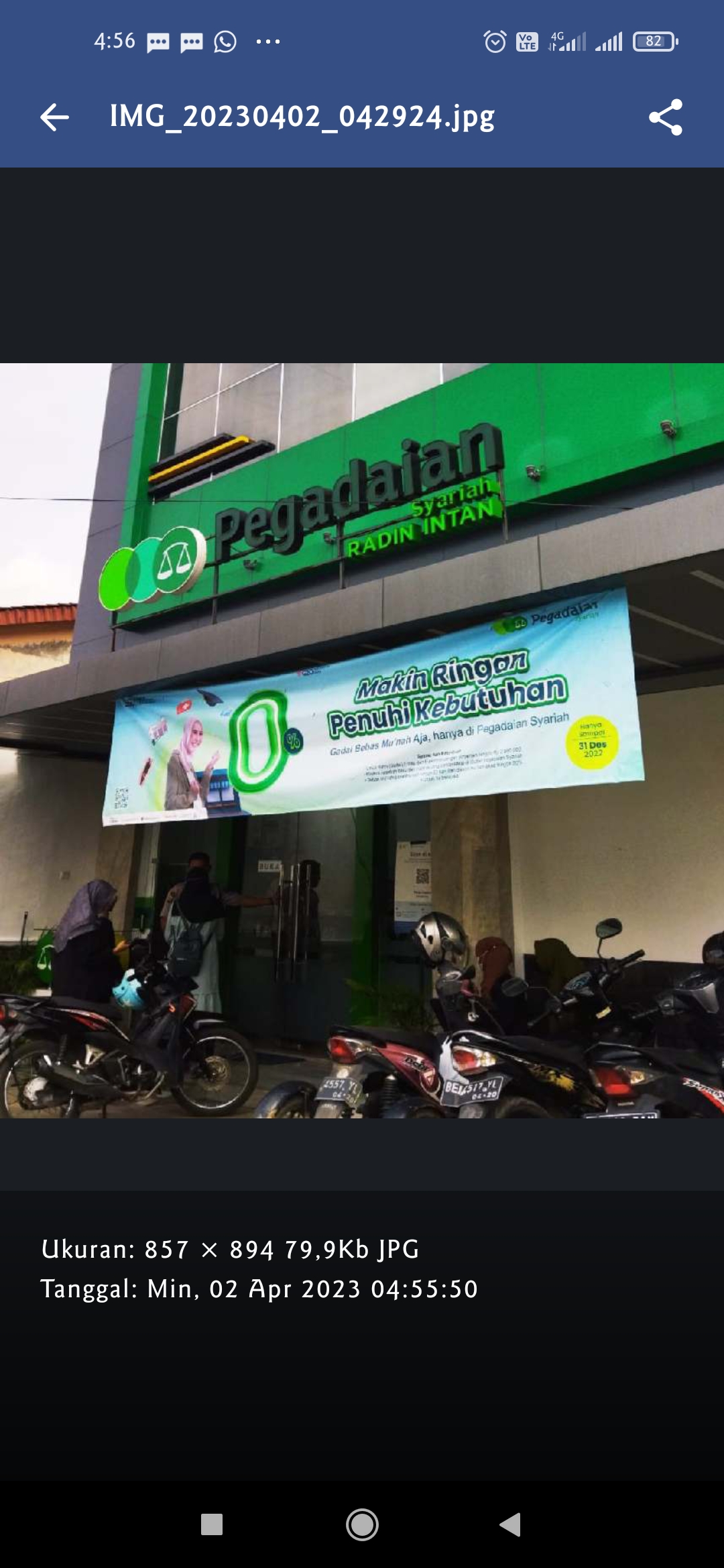 Pegadaian Syariah Way Halim, Kota Bandar Lampung, Lampung. (Foto: Dewi Wulan Dana)