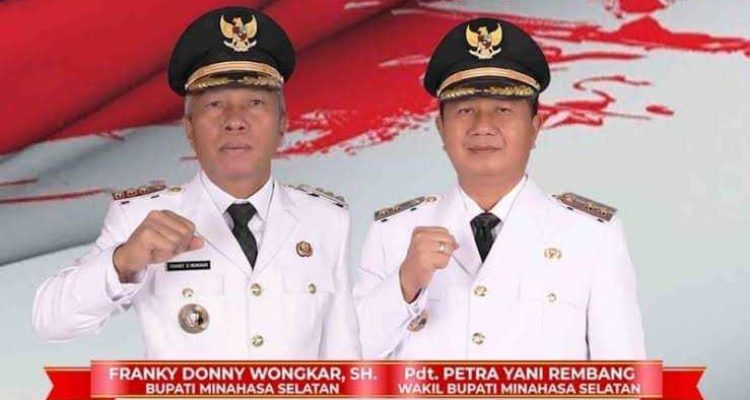 Bupati Minsel Franky Donny Wongkar dan Wakil Bupati Minsel Petra Yani Rembang. Foto: Dok/Diskominfo Minsel.