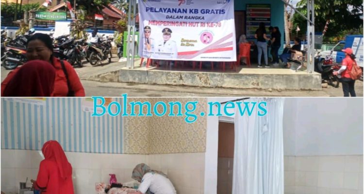 Dinas PP-KB melaksanakan pelayanan KB gratis bagi warga dalam rangka memperingati HUT RI ke-78, bertempat di Puskesmas Motoboi Kecil, Kecamatan Kotamobagu Selatan, Rabu (16/8/2023). Foto: Miranty Manangin/bolmong.news