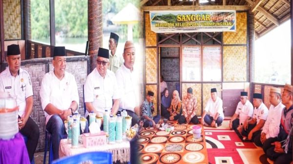 Bupati Bolmut Depri Pontoh bersama Wakil Bupati Amin Lasena, menghadiri penyerahan 10 unit Bantuan Perahu Fiber ke Masyarakat Nelayan Desa Wakat, Kecamatan Bolangitang Barat, di Sanggar Kelompok Nelayan dan Penampungan Ikan Pantai Wakat, Kabupaten Bolmut, Rabu 23 Agustus 2023. (foto.Muchtar L Harundja/bolmong.news)