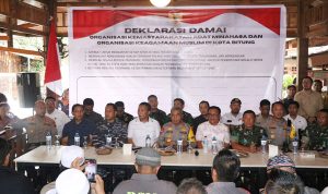 Ormas Adat Minahasa dan Organisasi Keagamaan Muslim di Bitung Gelar Deklarasi Dama. Foto: dok/Humas Polda Sulut.