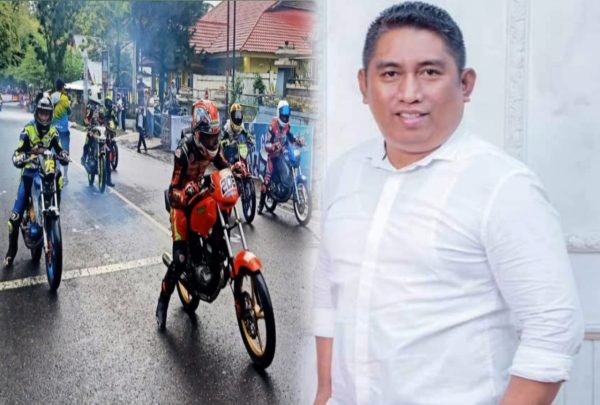 Hendra Jacob (kanan) dan Road Race Kotamobagu 2024, di Sirkuit balap Paloko Kinalang, Jumat 5 Januari 2024. (Foto.Rusli Abdjul)