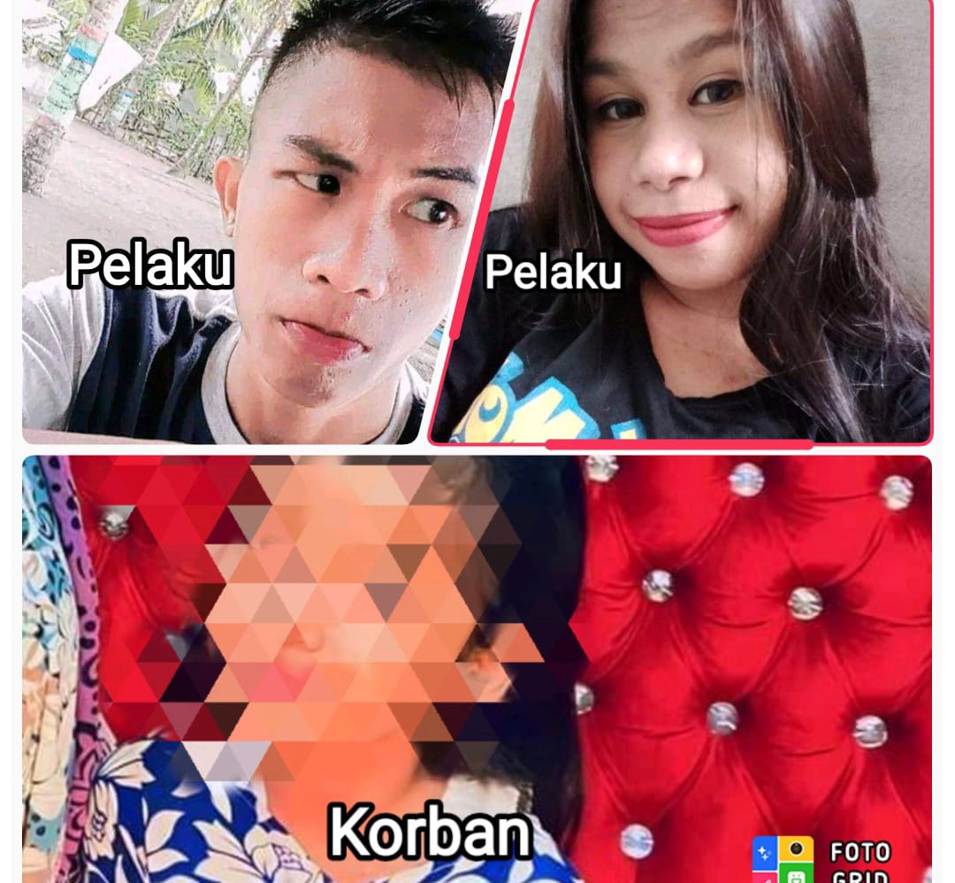 Kedua pelaku pasangan suami istri dan korban. Foto: Akun Facebook Aning.