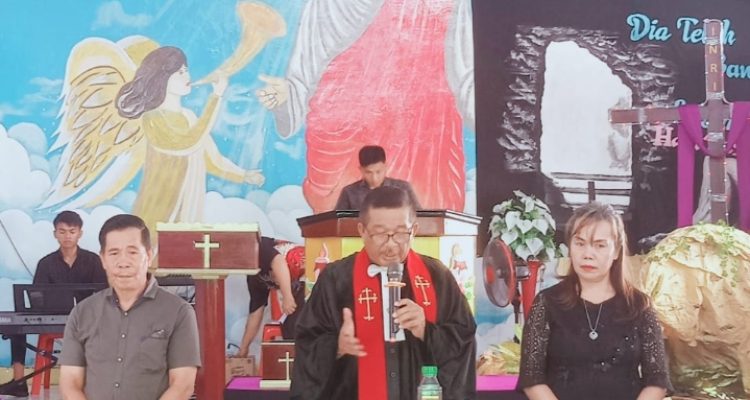 Rutan Kotamobagu ikut peringati Ibadah Jumat Agung yang digelar di Gereja Paulus Rutan, 29 Maret 2024. (Foto.Ilham/Rutan Kotamobagu)