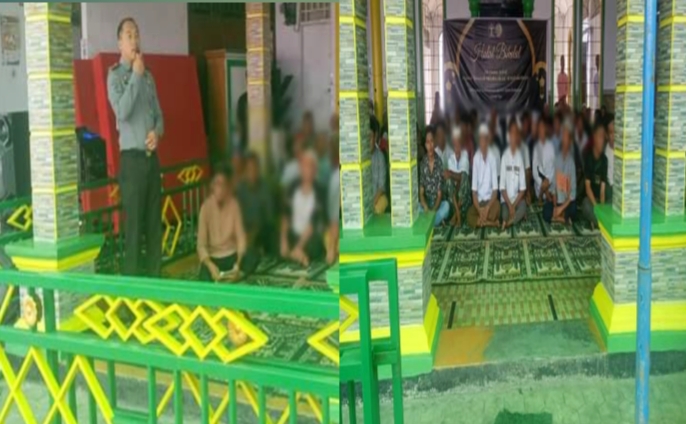 Tampak Karutan Aris Supriyadi saat menghadiri langsung acara Halal Bihalal, di Masjid At-Taubah Rutan Kotamobagu, Selasa 23 April 2024. (Foto.Rutan Kotamobagu)