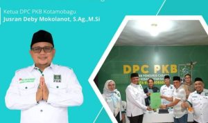 Ketua DPC PKB Kotamobagu Jusran Deby Mokolanot. (Foto.Ist)