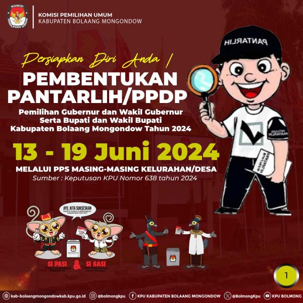 KPU Bolmong buka Perekrutan Pantarlih atau PPDP Pilkada 2024 Kabupaten Bolaang Mongondow. (Foto.KPU Bolmong)