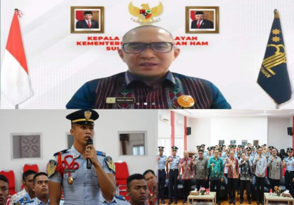 Kepala Kanwil Kemenkumham Sulut Ronald Lumbuun, saat memberikan arahan kepada para Taruna-Taruni Poltekim, secara virtual, Jumat 21 Juni 2924. (Foto.Rutan Kotamobagu)