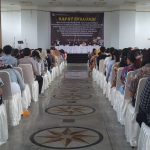 KPU Bolmong gelar rapat evaluasi bersama Petugas Pantarlih dan PPK se Bolaang Mongondow, di Gedung Yadika Convention Hall, Kopandakan II, Kecamatan Lolayan, Selasa 23 Juli 2024. (Foto.Wahyudy Paputungan/bolmong.news)