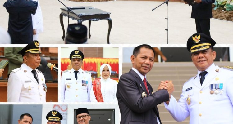 Pj Bupati Bolmong dr Jusnan Calamento Mokoginta MARS saat menghadiri acara pelantikan Pj Wali Kota Kotamobagu Abdullah Mokoginta, di DPRD Provinsi Sulut, Kairagi, Manado, Senin 12 Agustus 2024.(foto.Ist/Diskominfo Bolmong)