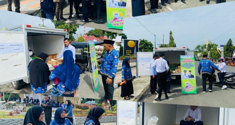 Dalam rangka memperingati Hari Ulang Tahun (HUT) ke-60 Provinsi Sulawesi Utara, Pemerintah Kota Kotamobagu melaksanakan Gerakan Pangan Murah (GPM) yang berlokasi di Alun-alun Bokihotinimbang, Kecamatan Kotamobagu Barat, pada Senin (23/9/2024). Foto: Nindy Pobela/bolmong.news