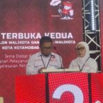 Pasangan calon NKSTA saat mengikuti debat kandidat di hotel Sutan Raja Kotamobagu, Sabtu (2/11/2024). Foto: bolmong.news