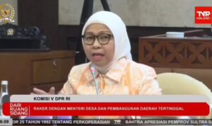 Anggota Komisi V DPR RI, Yasti Soepredjo saat menghadiri rapat kerja bersama Menteri Desa PDT, Yandri Susanto, di Kompleks Parlemen Jakarta, Kamis (7/11/2024). Foto: dok/ tangkapan layar videoa rapat di DPR RI