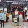 Tampak letak podium Paslon Nomor urut 3, NK-STA dalam debat ketiga berada di belakang. Sementara dua paslon lainnya berada di depan. Foto: dok/bolmong.news