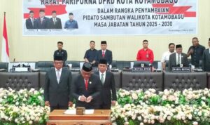 DPRD Kota Kotamobagu Gelar Paripurna Penyampaian Pidato Sambutan Wali Kota Terpilih Periode Tahun 2025-2030, Rabu (05/03/2025). Foto: Ist