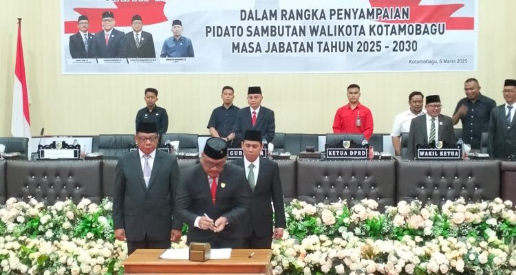 DPRD Kota Kotamobagu Gelar Paripurna Penyampaian Pidato Sambutan Wali Kota Terpilih Periode Tahun 2025-2030, Rabu (05/03/2025). Foto: Ist