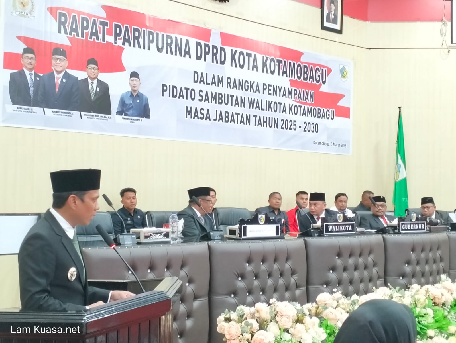 DPRD Kota Kotamobagu Gelar Paripurna Penyampaian Pidato Sambutan Wali Kota Terpilih Periode Tahun 2025-2030, Rabu (05/03/2025). Foto: ist