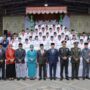 Ketua DPRD Kota Kotamobagu, Adrianus Mokoginta bersama Wali Kota Kotamobagu dr Wenny Gaib dan Wakil Wali Kota Kotamobagu, Rendy V Mangkat, dan unsur Forkopimda saat menghadiri upacara Hari Lahir Pancasila dan Hari Kebangkitan Nasional ke-117 di Alun-alun Boki Hontinimbang, Senin (2/6/2025). Foto: Dok