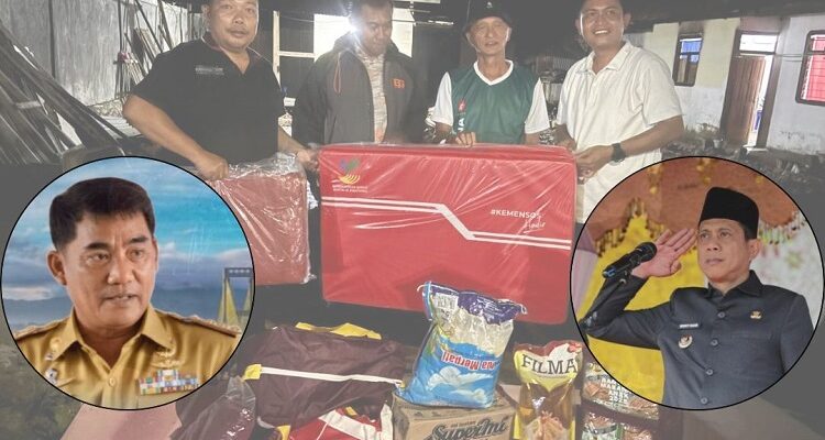 Korban Kebakaran Kotamobagu terima bantuan Dinsos Pemprov Sulut, Jumat 21 November 2025, malam.