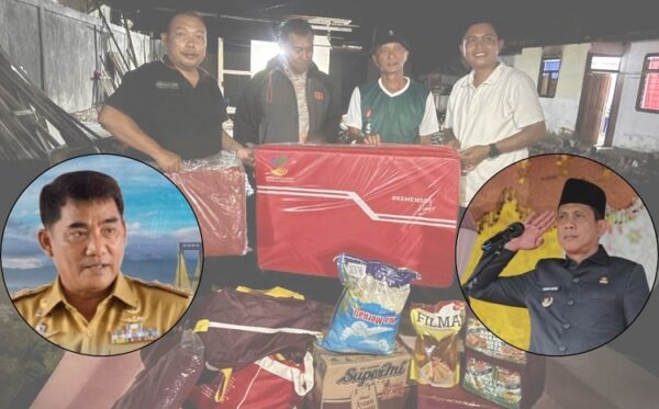 Korban Kebakaran Kotamobagu terima bantuan Dinsos Pemprov Sulut, Jumat 21 November 2025, malam.